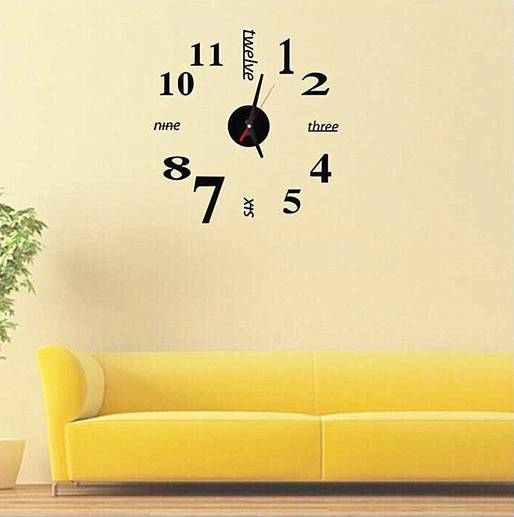 3D Wall Decal Decorative Clock