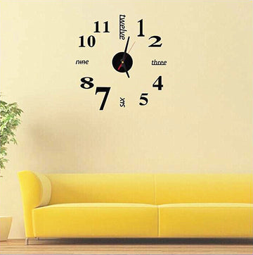 3D Wall Decal Decorative Clock